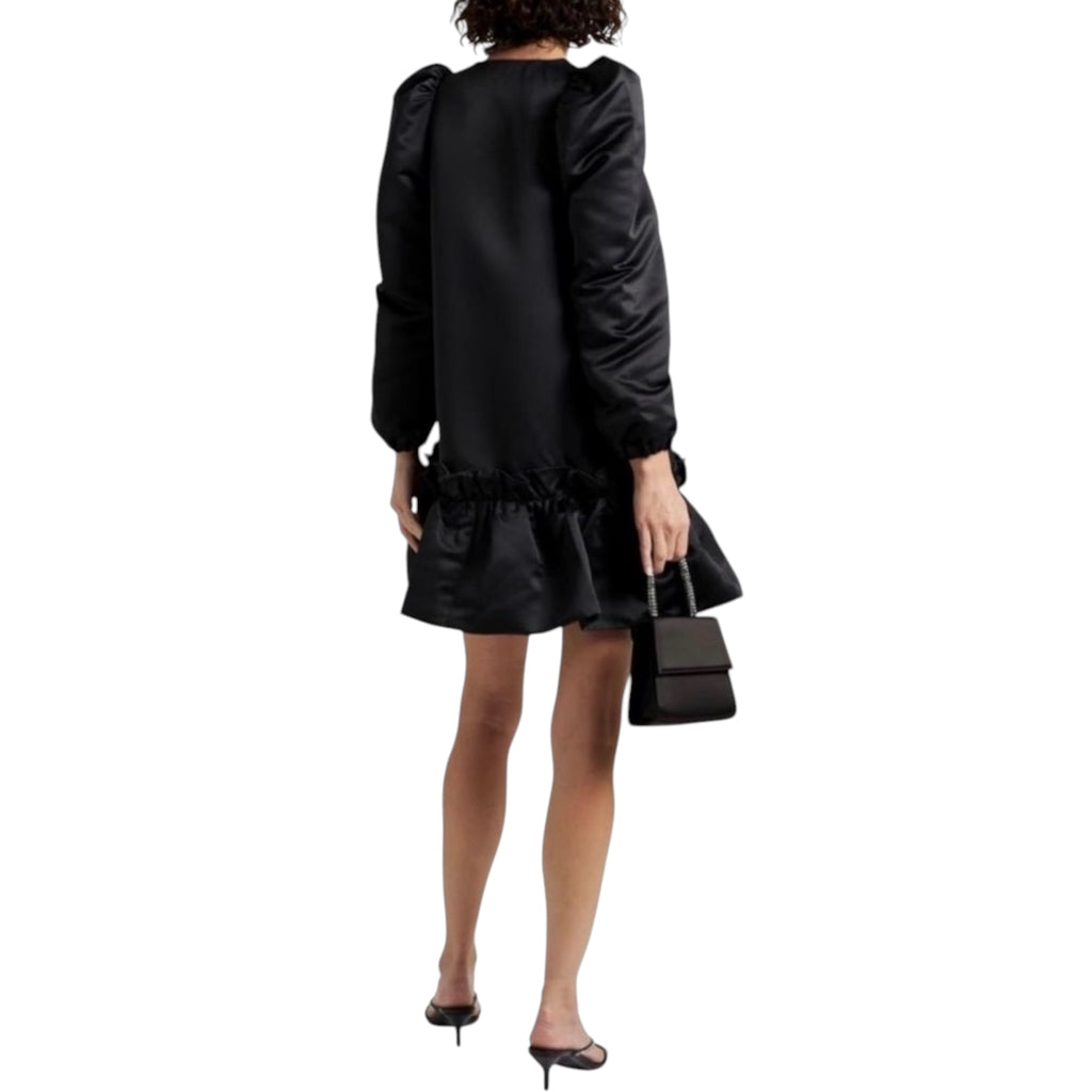 SLEEPER Mystery Puff Mini Dress in Black Sz XS