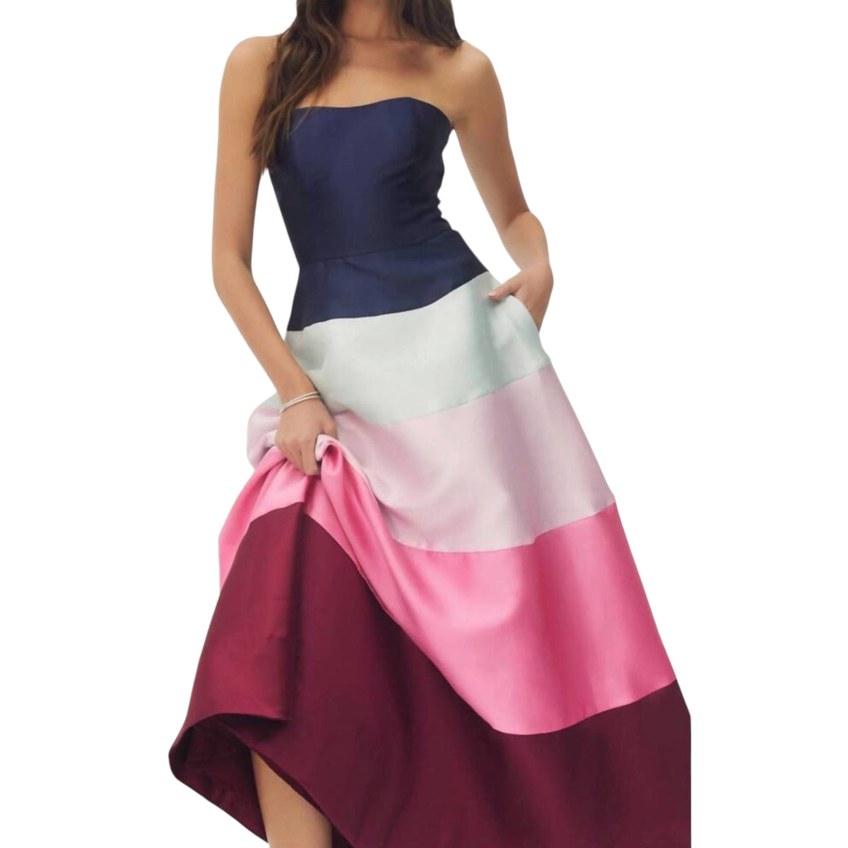Hutch Tasha Strapless Colorblock Gown – Size Small