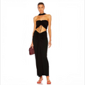CHRISTOPHER ESBER Reversed Halter Disconnect Ruched Dress US 2