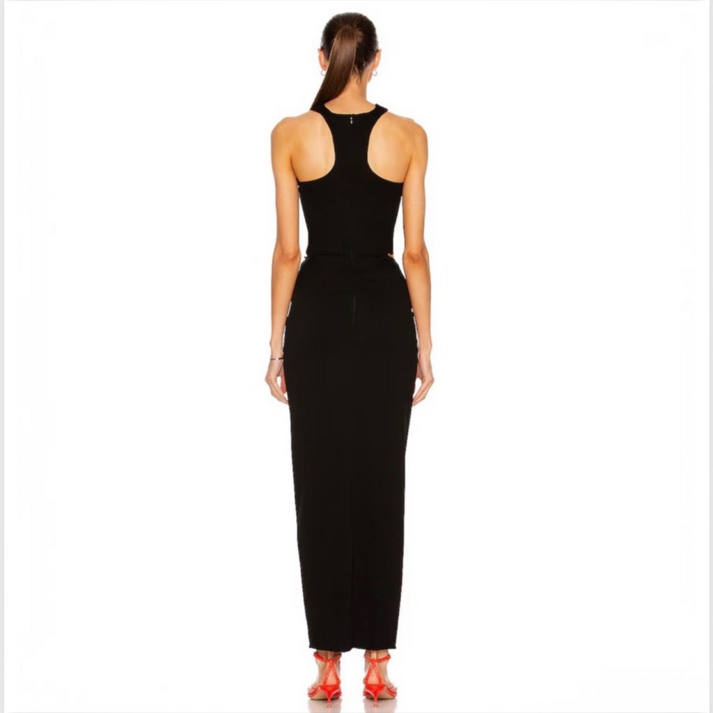 CHRISTOPHER ESBER Reversed Halter Disconnect Ruched Dress US 2