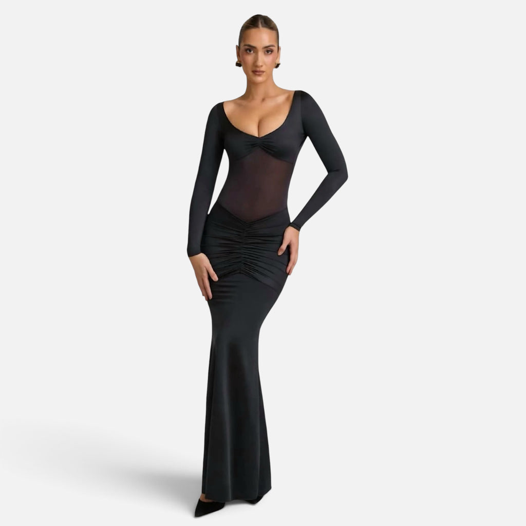 Oh Polly Alila Bow-Detail Ruched
Maxi Dress Size US 4 Black