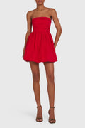 Amanda Uprichard Oscar Dress Red Strapless Bubble Hem Mini Dress XS $239