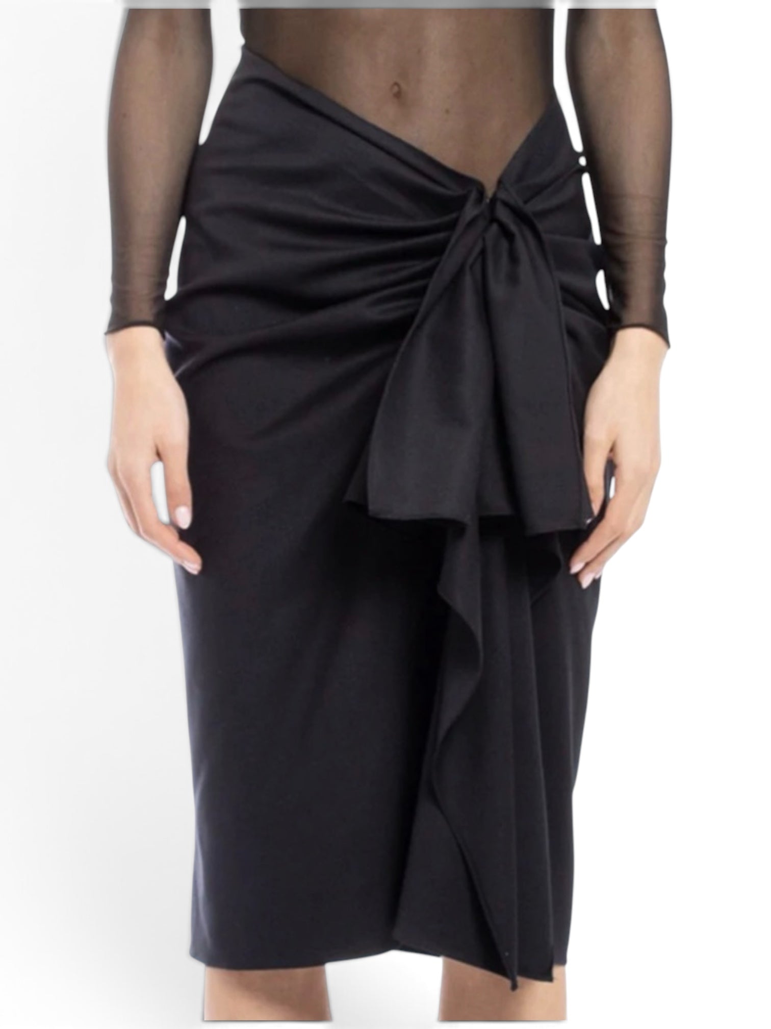 New! Mother of All Colette Midi Skirt in Black Sz Small $490