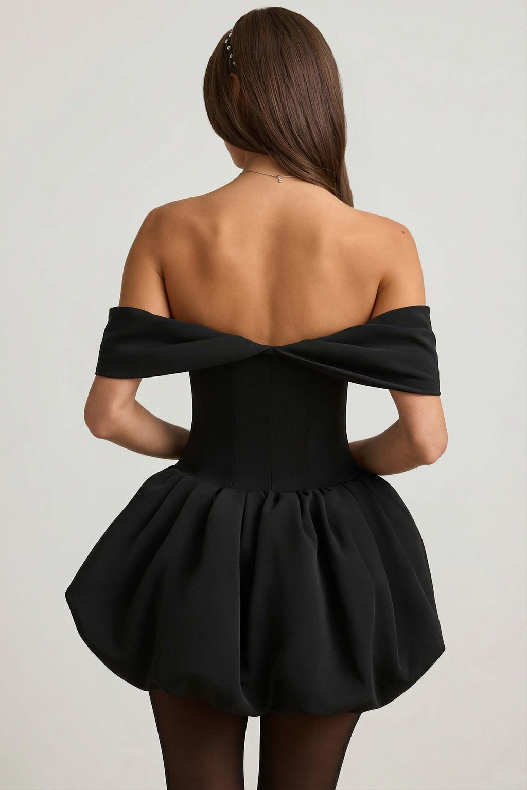 Oh Polly Jessamy Black Off
Shoulder Corset Bubble Hem Mini
Dress NWT Size US 0