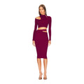 Michael Costello x REVOLVE Annalisa Dark Raspberry Cutout Knit 2-Piece Set