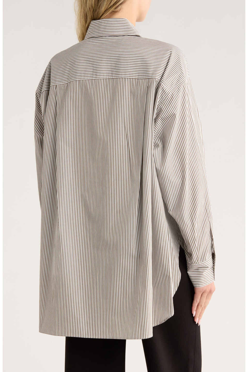 Rag & Bone Maxine Stripe Oversize Poplin Button-Up Shirt Medium / Large