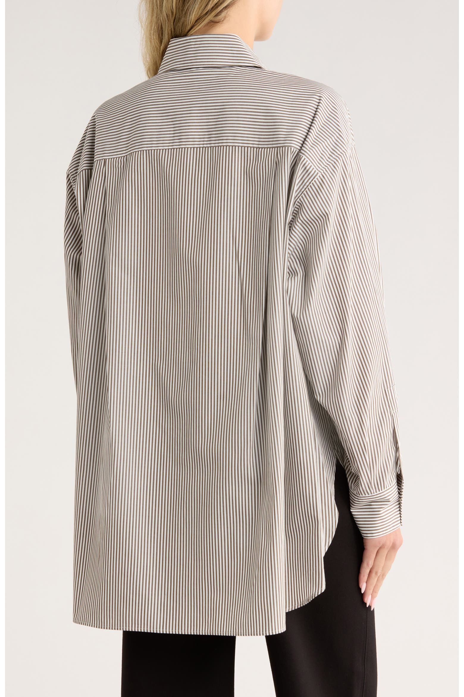 Rag & Bone Maxine Stripe Oversize Poplin Button-Up Shirt Medium / Large