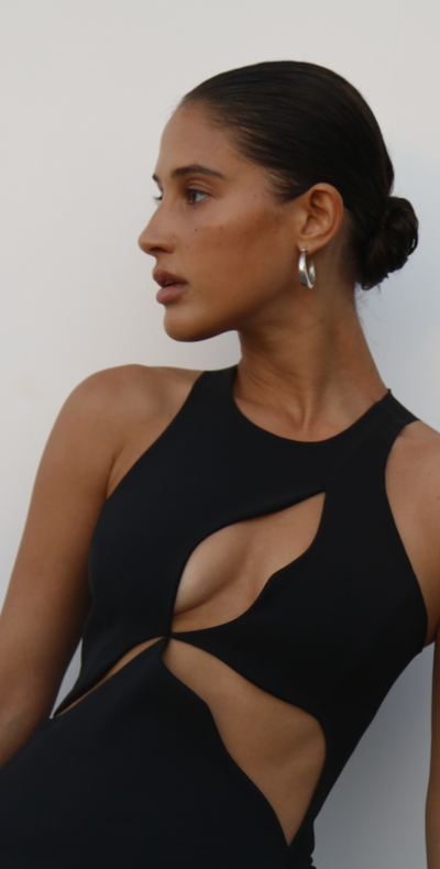 Mother of All Danielle Cutout Midi Dress Black