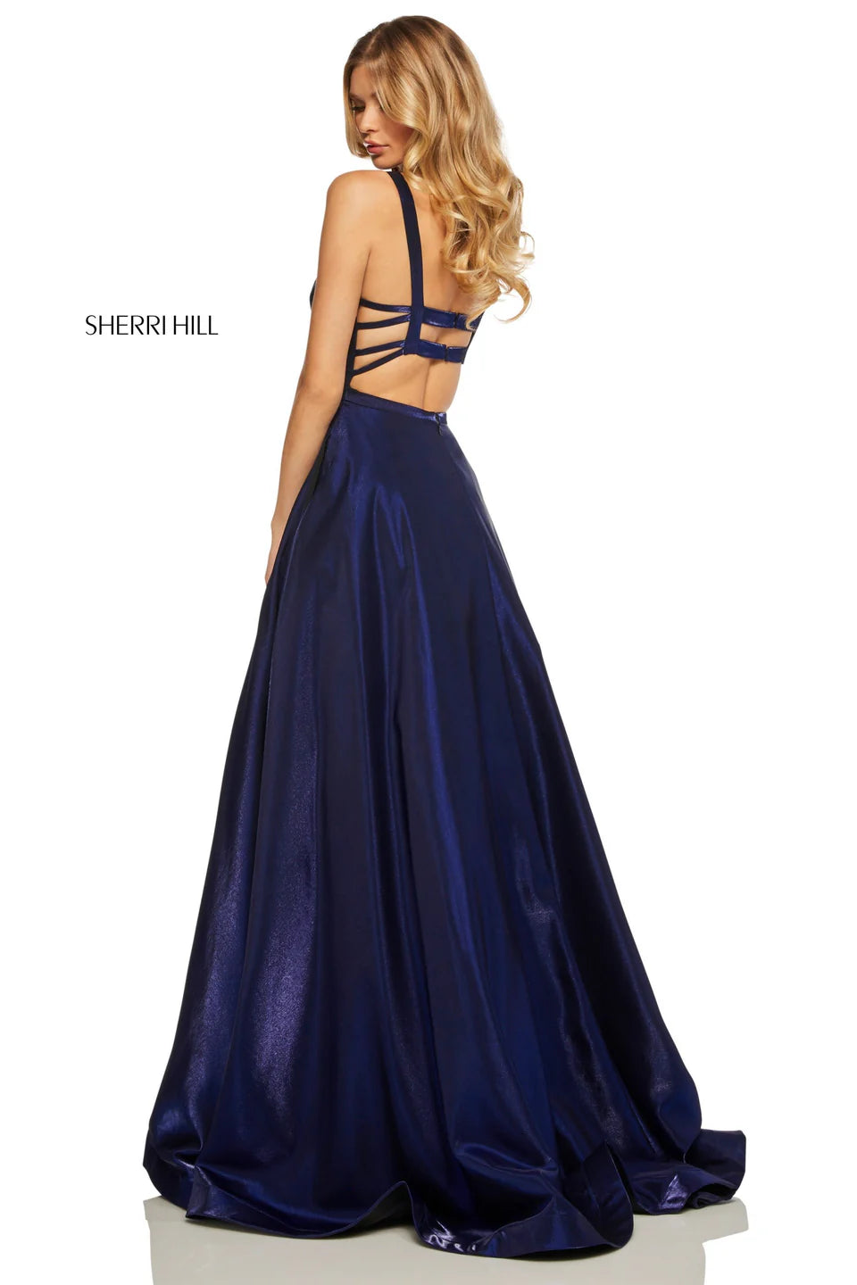 Sherri Hill 52457 Cross Dyed Shimmer A-Line Gown
Size 8 | Royal Blue | NWT | Retail $398