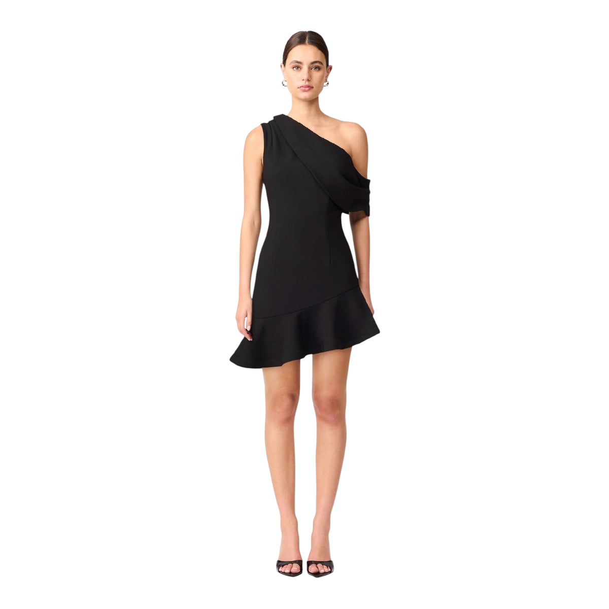 ELLIATT Ava Asymmetrical Mini Dress in Black Sz Small
