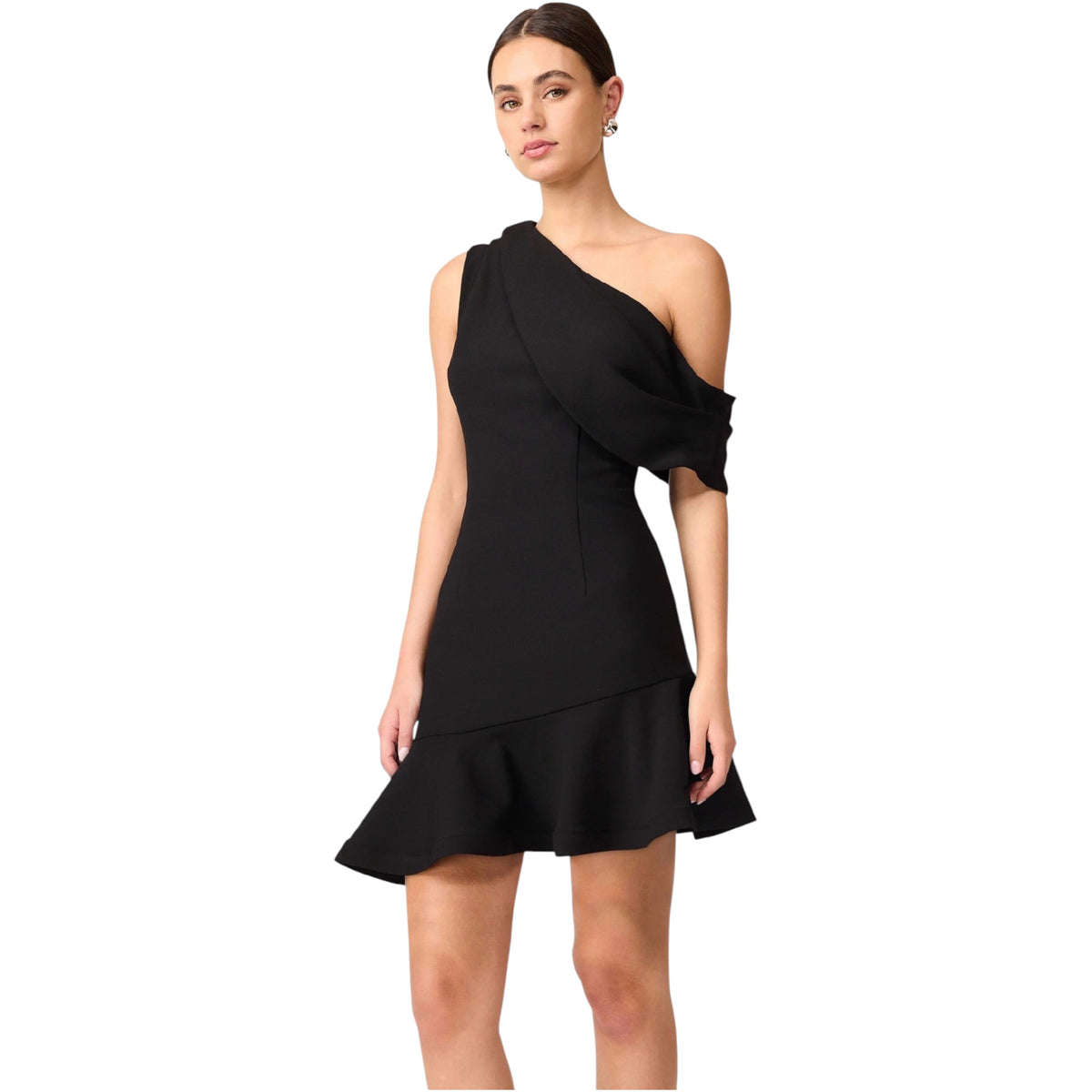 ELLIATT Ava Asymmetrical Mini Dress in Black Sz Small