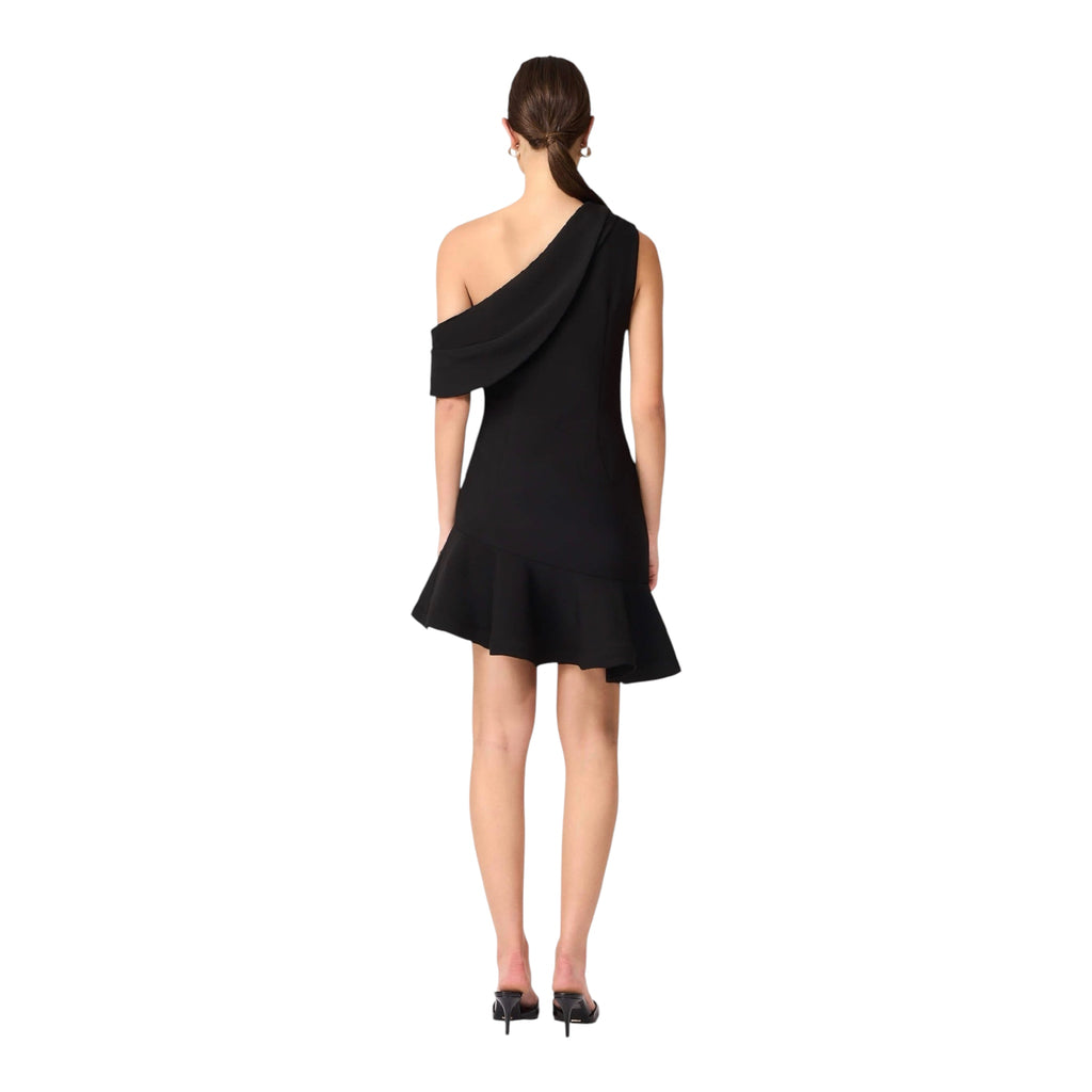 ELLIATT Ava Asymmetrical Mini Dress in Black Sz Small
