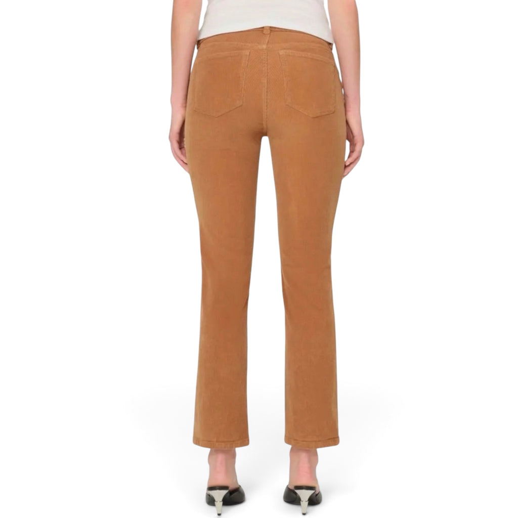 DL1961 Mara Straight Leg Mid Rise Instasculpt Corduroy Ankle Jeans in Vicuna Sz 26