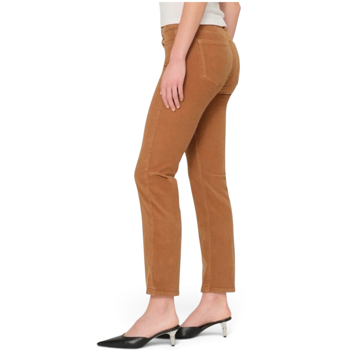DL1961 Mara Straight Leg Mid Rise Instasculpt Corduroy Ankle Jeans in Vicuna Sz 26