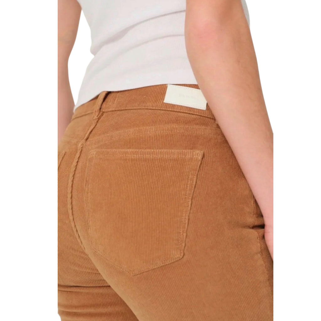 DL1961 Mara Straight Leg Mid Rise Instasculpt Corduroy Ankle Jeans in Vicuna Sz 26
