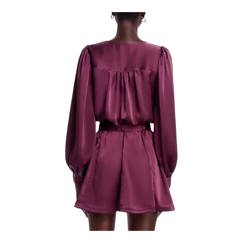 Ramy Brook Montana Belted Mini Dress in Pinot Noir Sz XS $425
