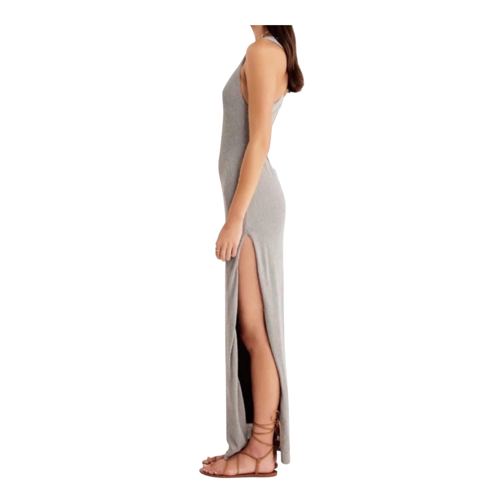 Rumer Rosa Rib Maxi Seafoam Green Cut Out Dress Sz XS