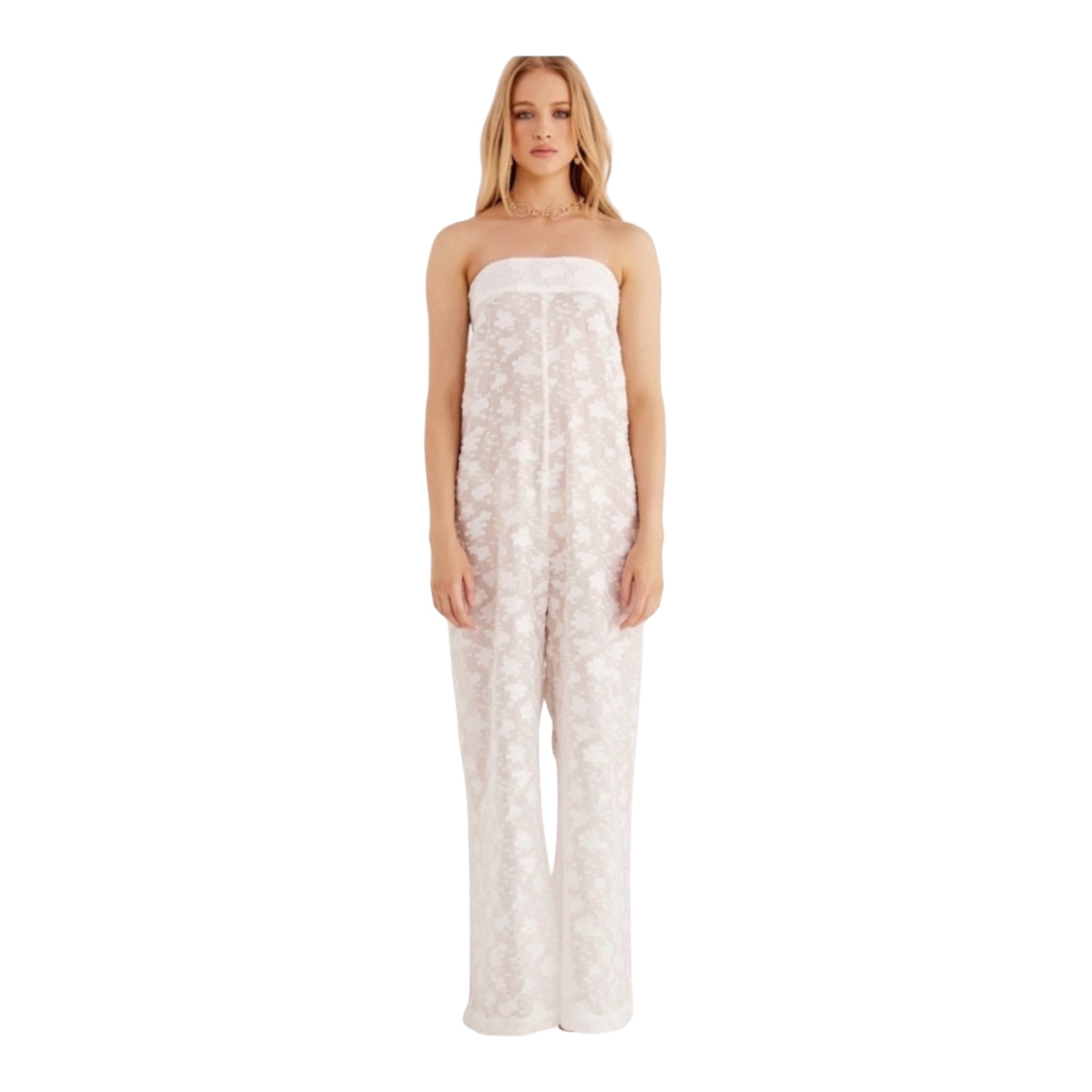 RUMER the Label Billie Jumpsuit w Lining Strapless Fil Coupé Sz Medium $439