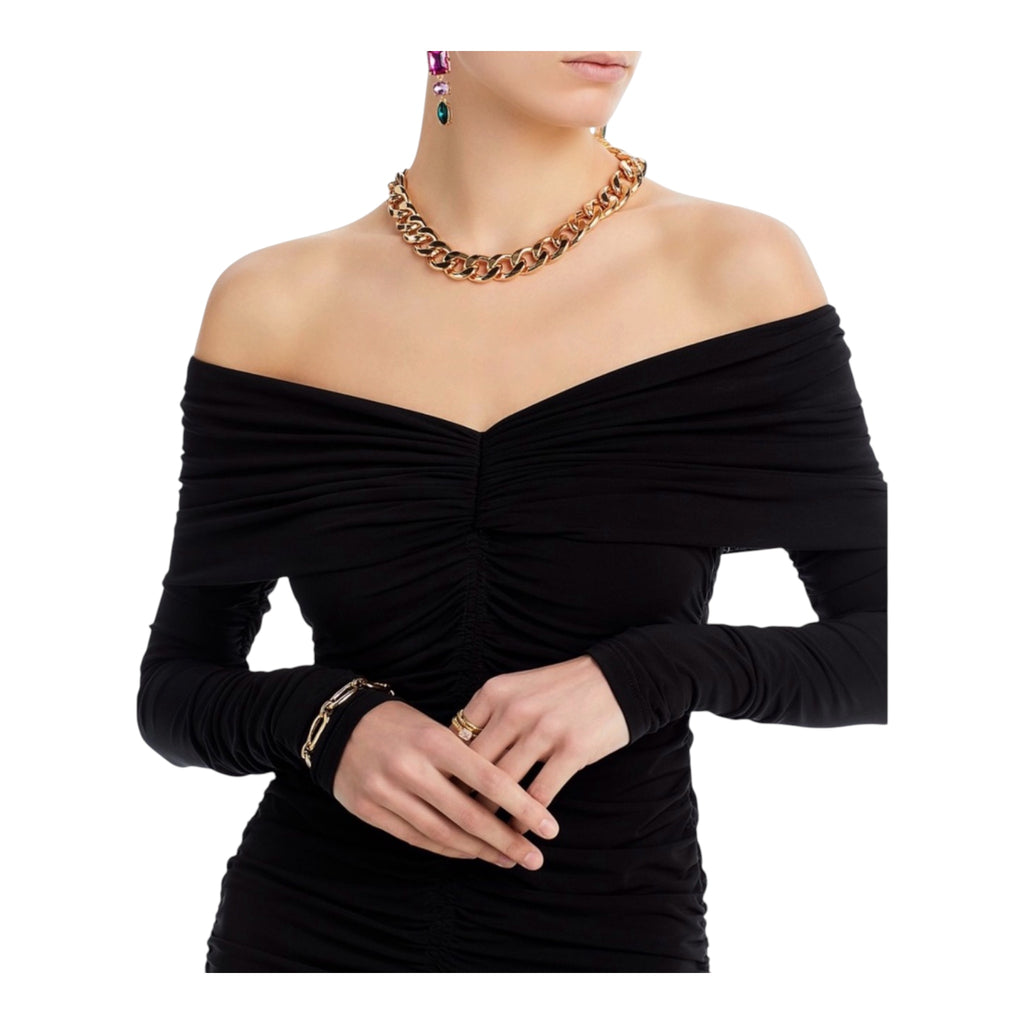 A.L.C. Marie Jersey Midi Dress
Ruched Off The Shoulder Long Sleeve Black Size XS