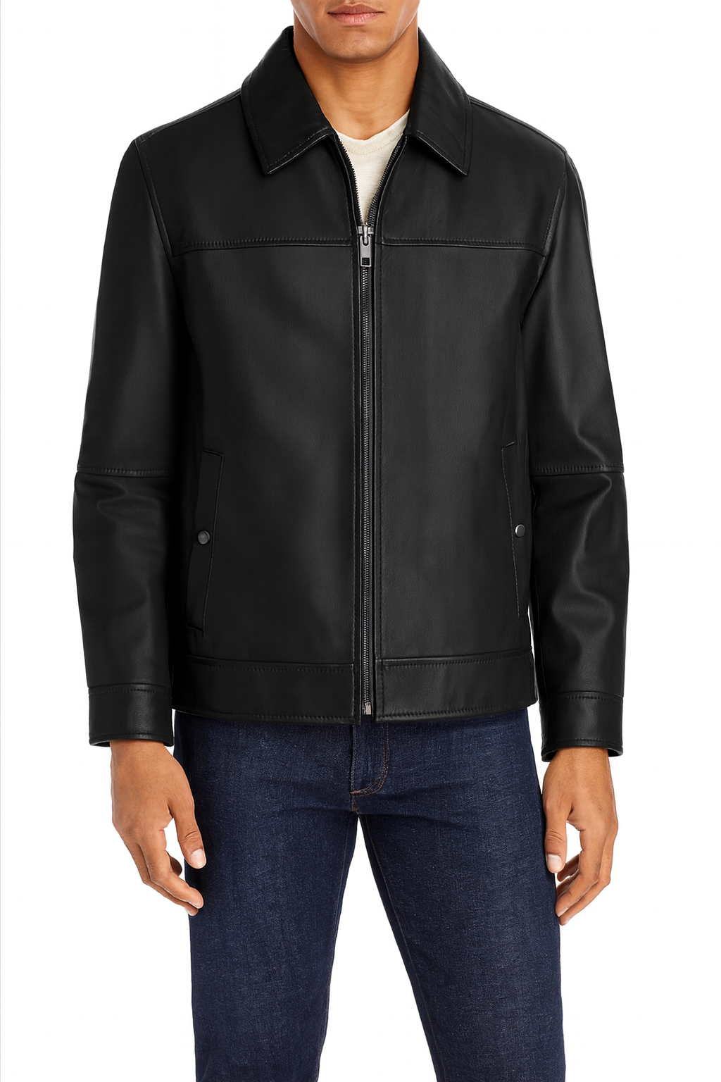 Andrew Marc Rockaway Black Leather Jacket Sz Large $695