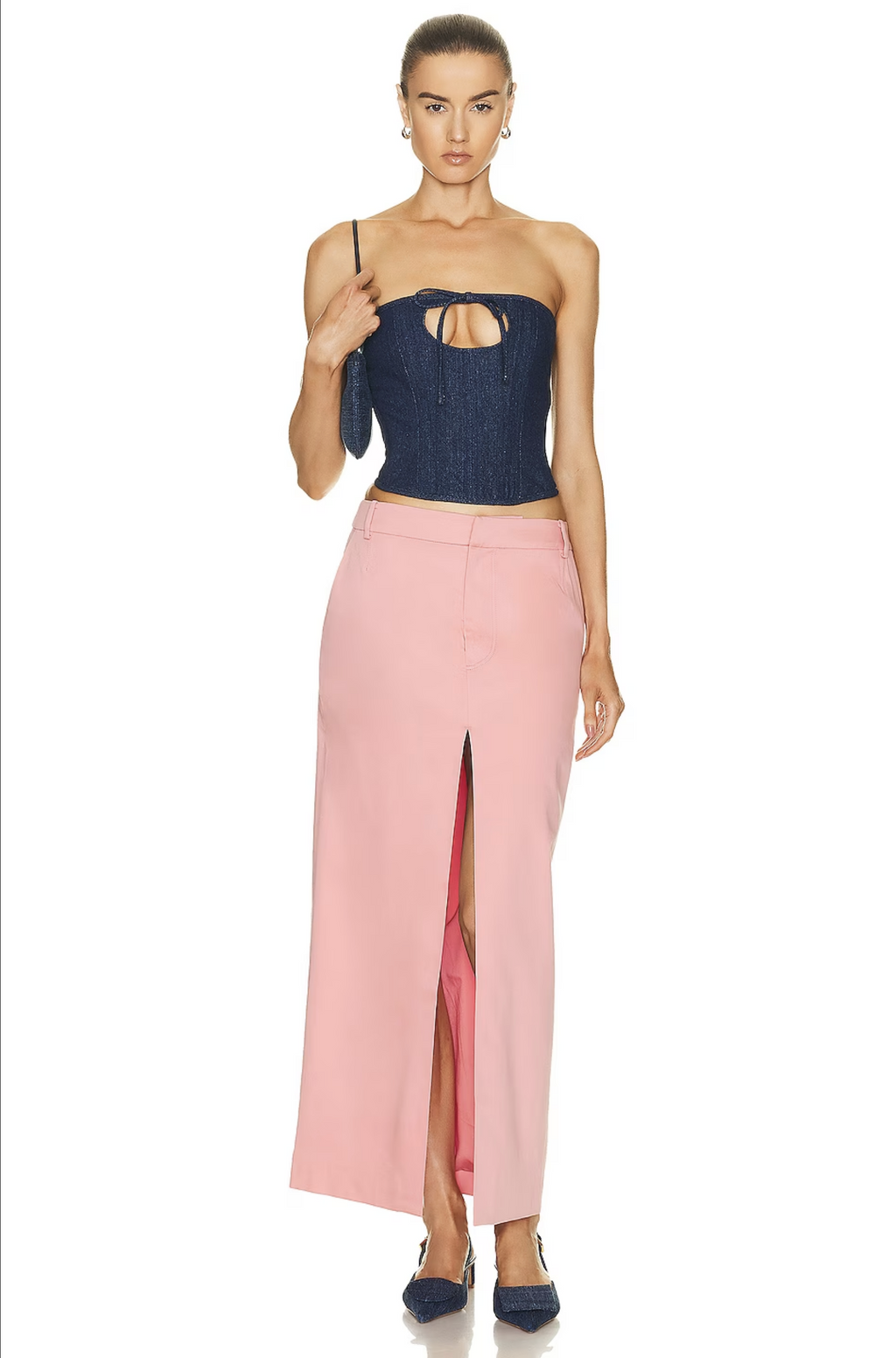 SIR. The Label 'Giacomo Split Maxi Skirt' in Pink SIR Sz 3 US Large $550