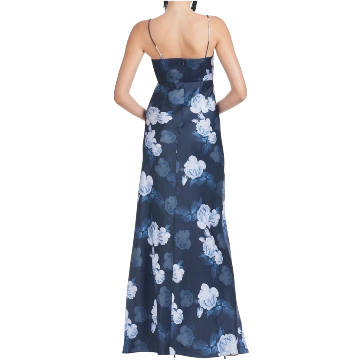 Sachin & Babi Shyla Floral Print Gown Midnight Glacial Rose Sz 0
