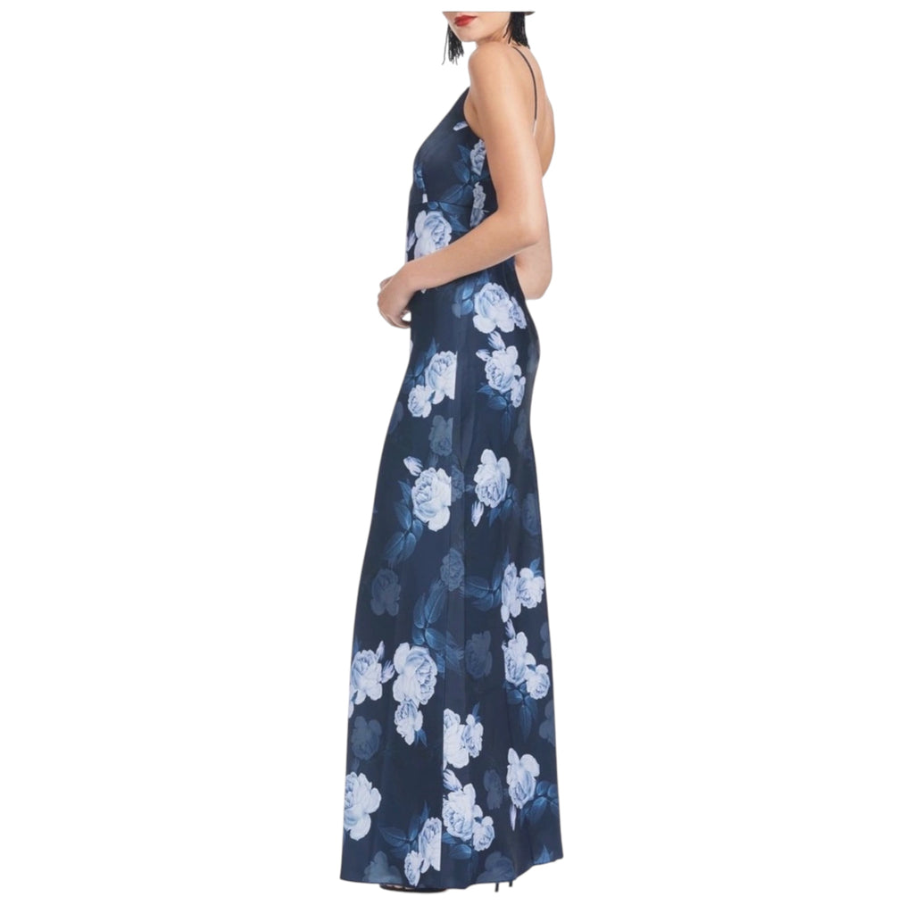 Sachin & Babi Shyla Floral Print Gown Midnight Glacial Rose Sz 0