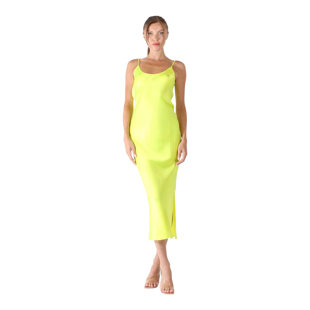 MOTHER OF ALL Kelly Silk Maxi Dress Bright Yellow Size Large