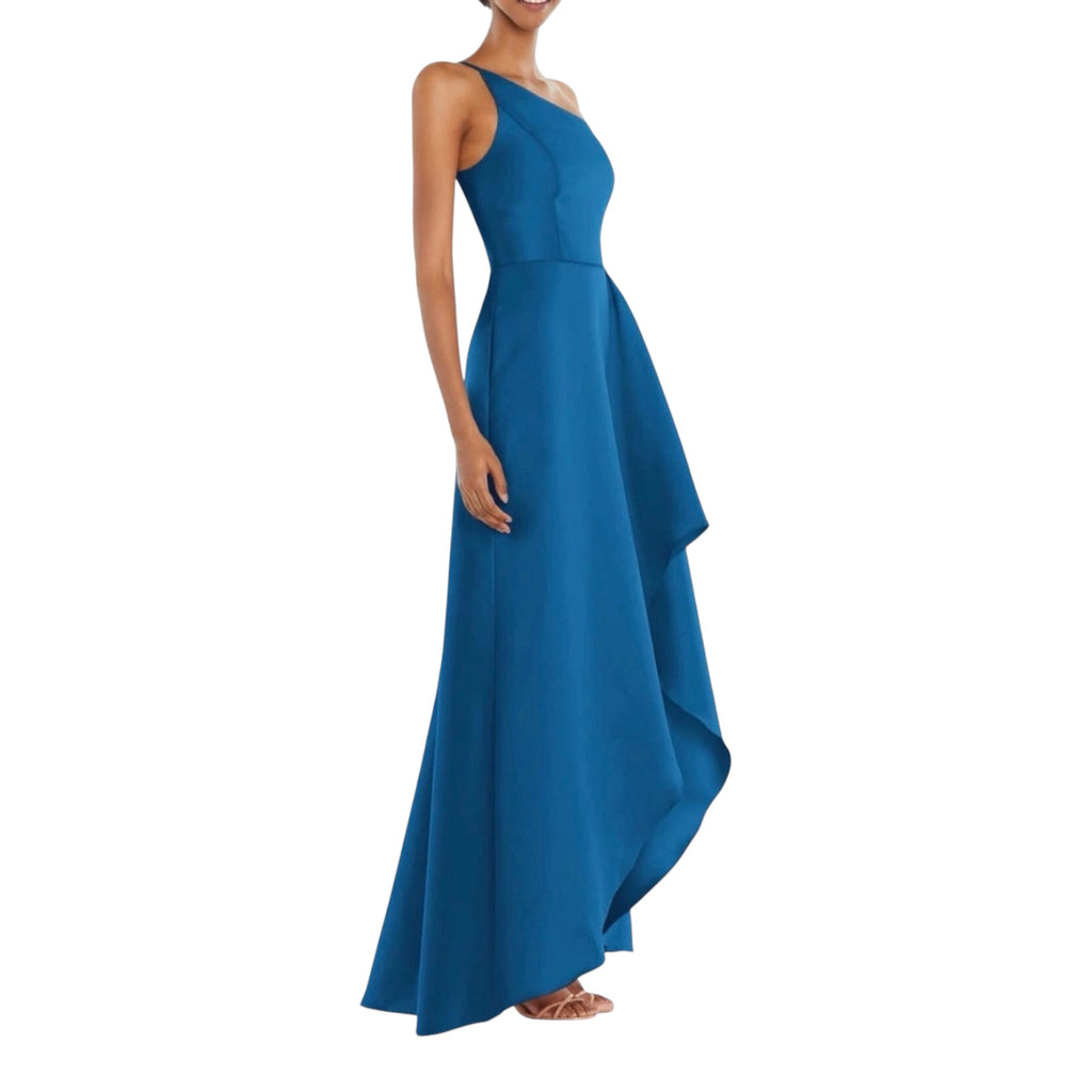 Alfred Sung D831 One Shoulder Satin Twill Gown Classic Blue Size 0