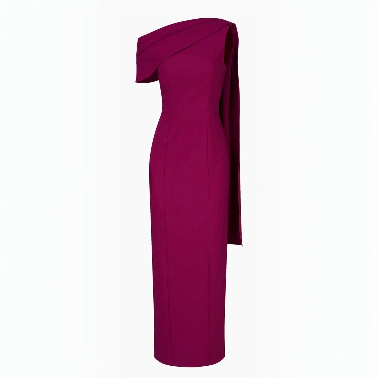Kay Unger Dominica Asymmetric Crepe Gown Boysenberry Size 2