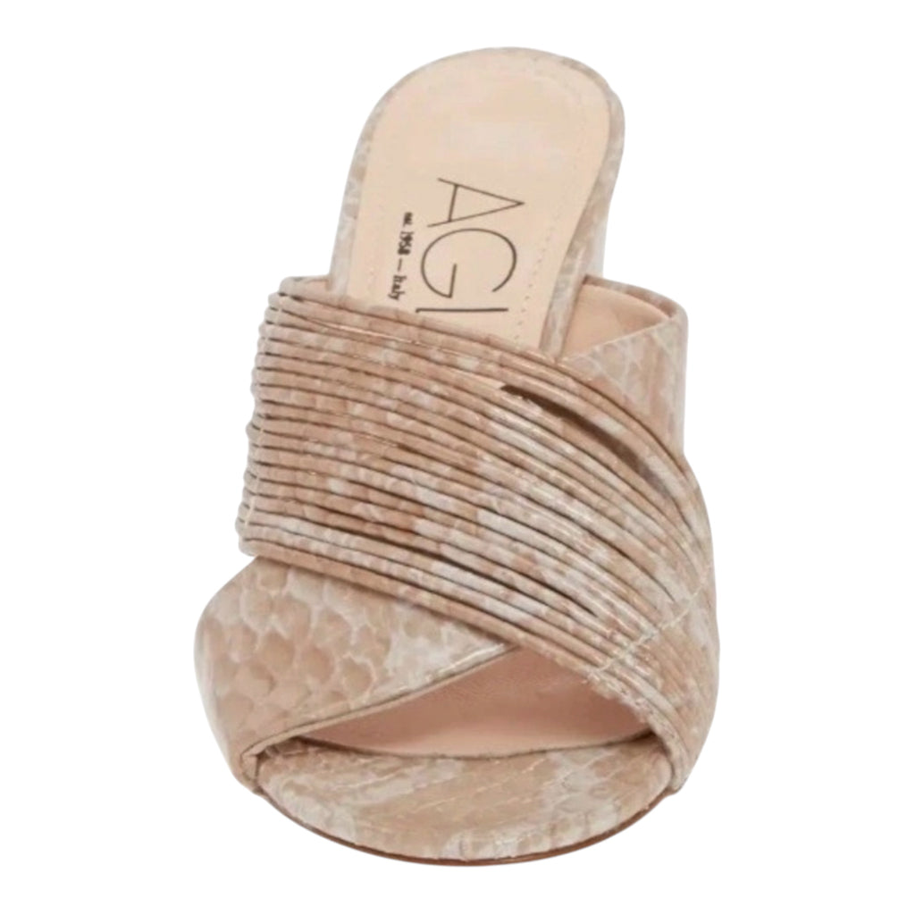AGL ATTILIO GIUSTI LEOMBRUNI SNAKE EMBOSSED SANDAL NUDE
UK SIZE 38 US 8