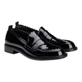 AGL Janise Patent Leather Moccasin Black Scalloped Edge Penny Loafer Sz 36 US 6