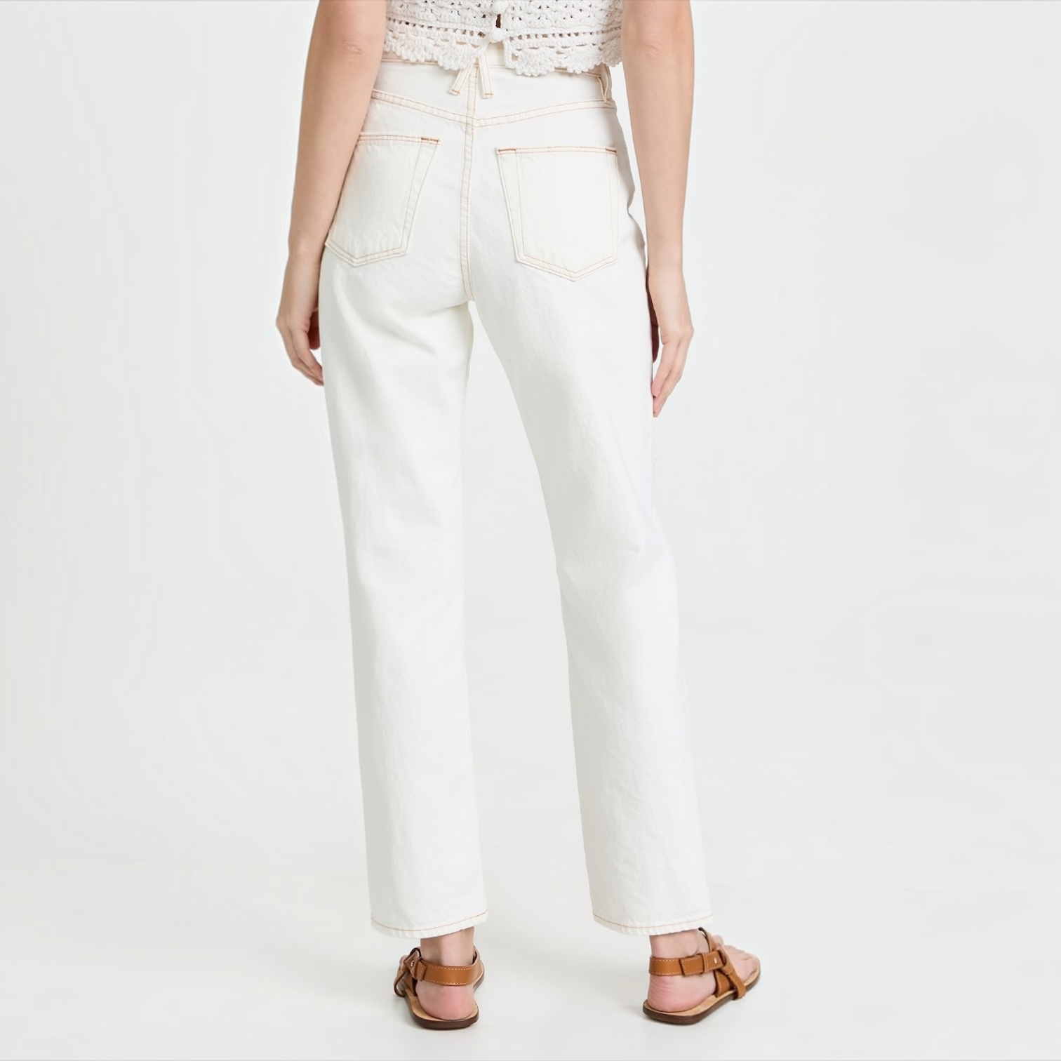 SLVRLAKE Dakota Ivory Destructed High
Rise Straight Leg Jeans Size 24