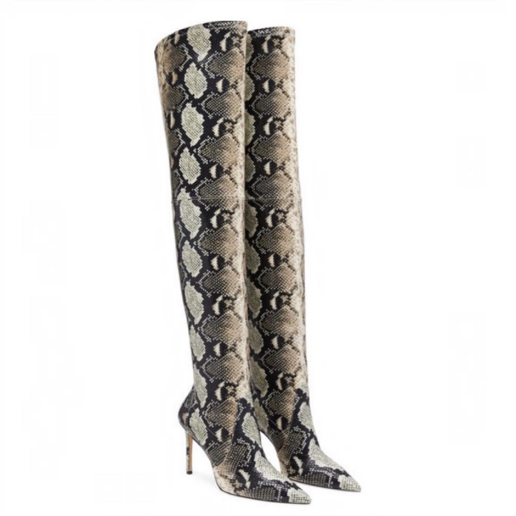 Stuart Weitzman Ultrastuart 100
Roccia Python OTK Stretch Boots
Sz 7