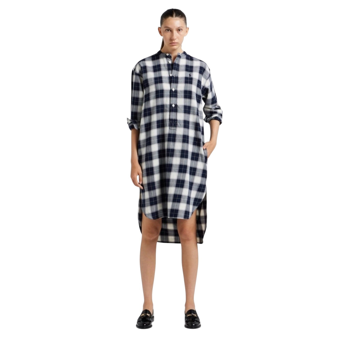 Polo Ralph Lauren Plaid Cotton Twill Midi Shirtdress Sz 6