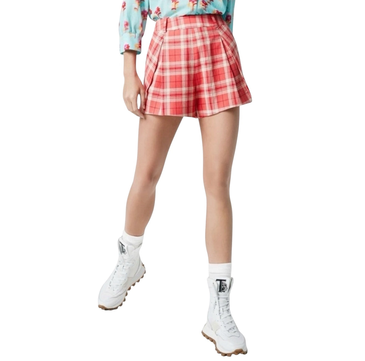 Smythe Pleated Plaid Walking Shorts Sz 12