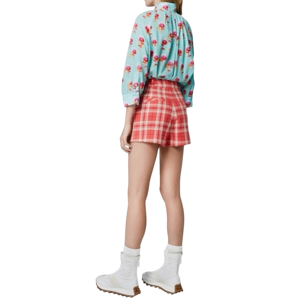 Smythe Pleated Plaid Walking Shorts Sz 12