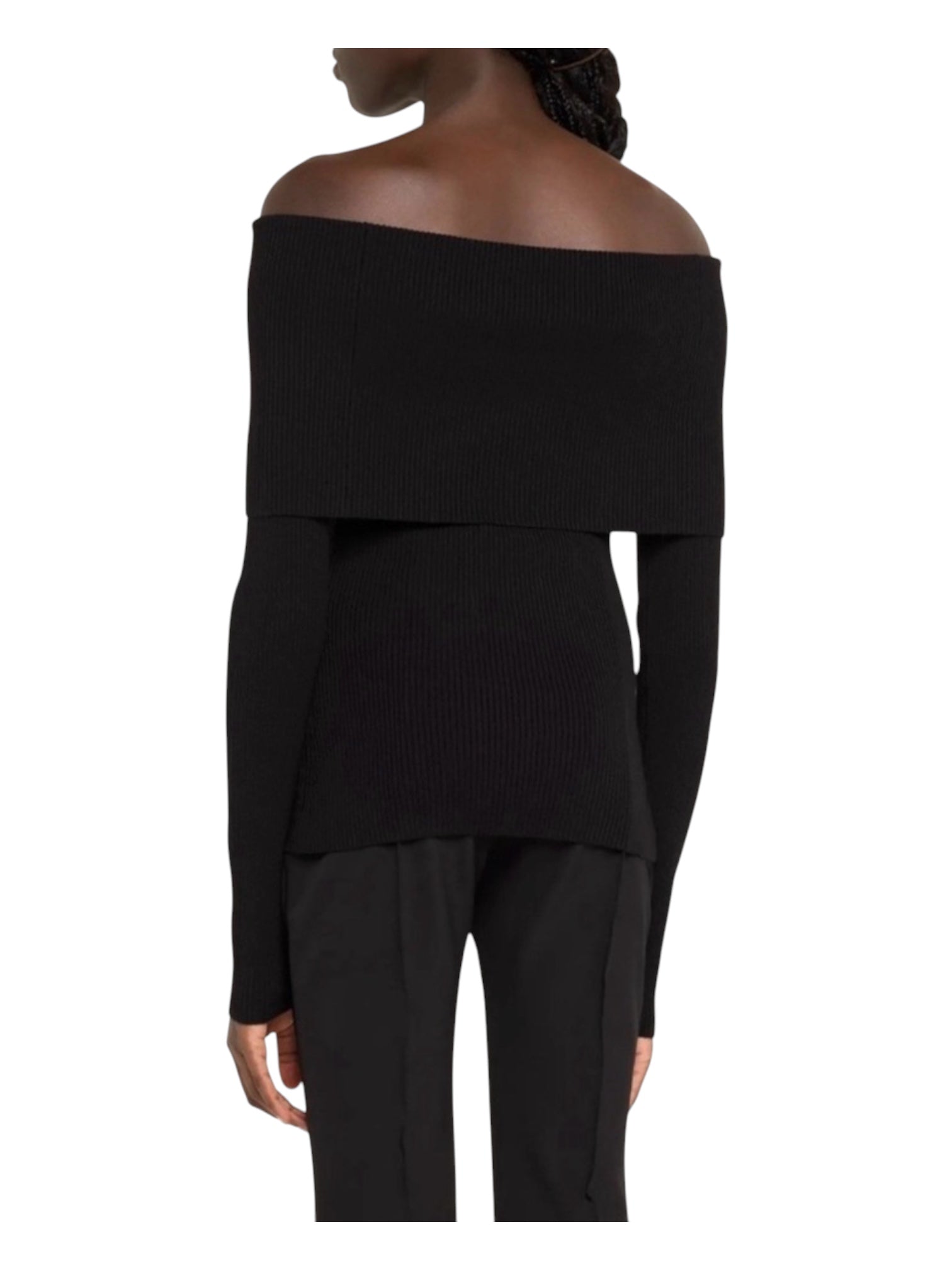 ALC Evelyn Merino Off Shoulder Top in Black Sz XS