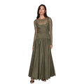 Hutch Susanne Olive Green Sheer Mesh Drop-Waist Maxi Dress — Size 2