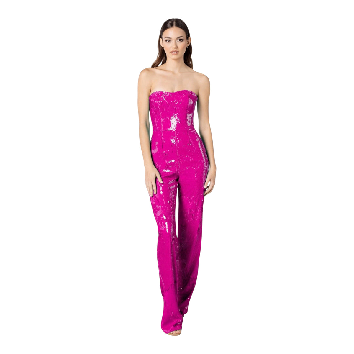 Dress the Population Andy Sequin
Strapless Jumpsuit - Hot Pink XS