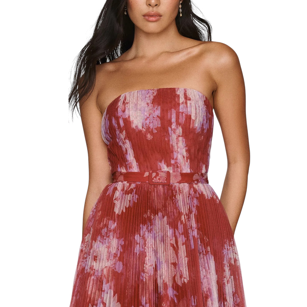Hutch Noah Strapless Floral Pleated Maxi Dress – Size 2