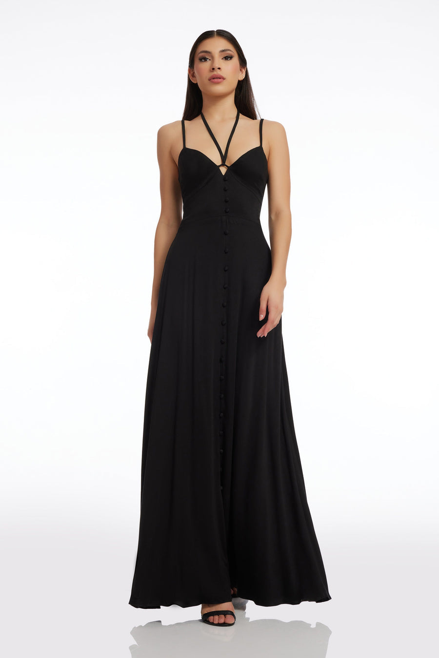 DRESS THE POPULATION Mia
Maxi Dress in Black Sz XS $325