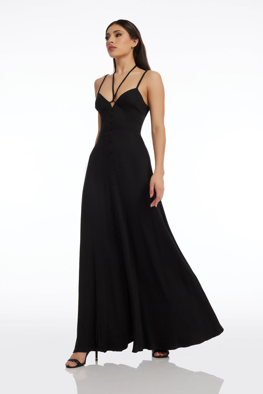 DRESS THE POPULATION Mia
Maxi Dress in Black Sz XS $325