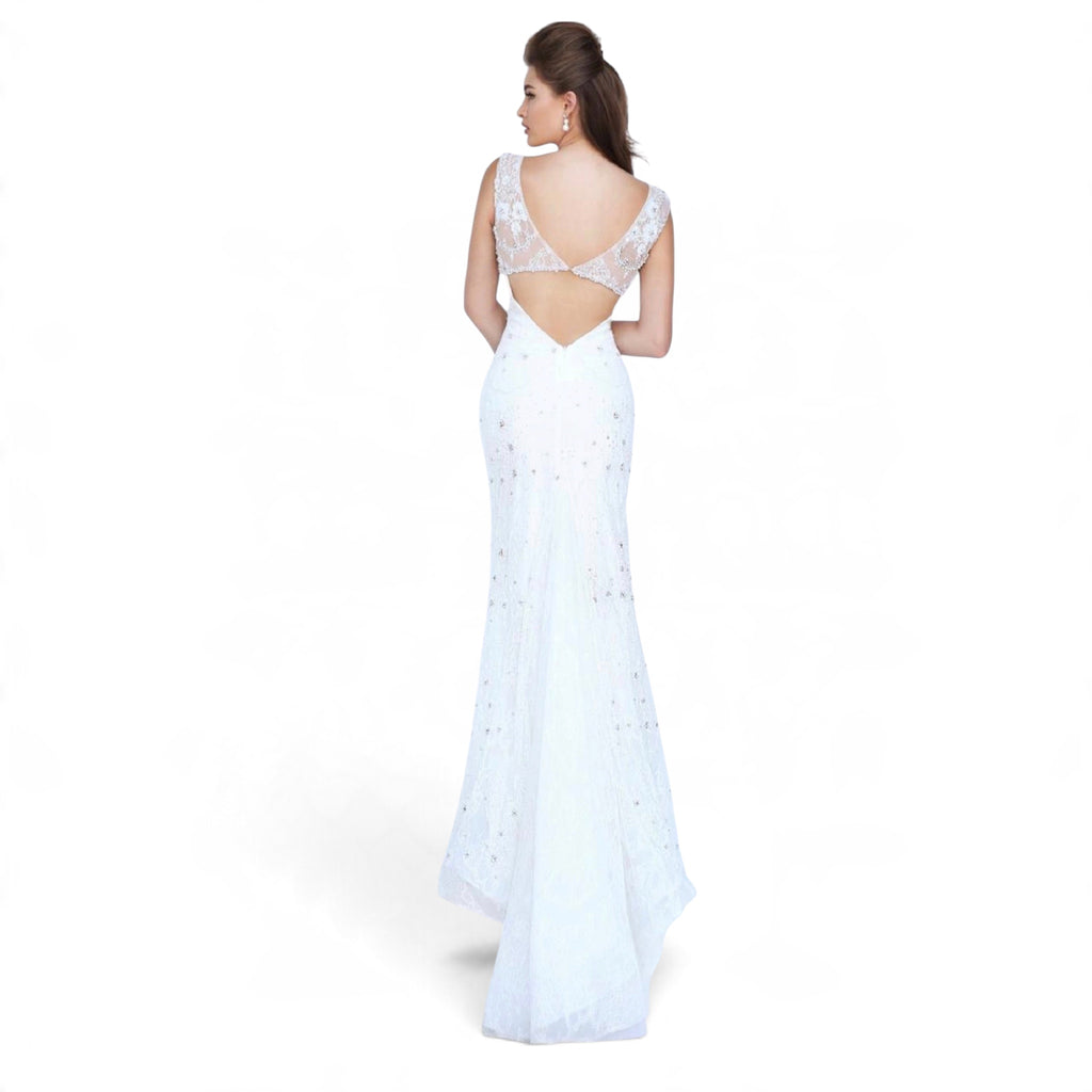 Sherri Hill Style 50069 Ivory Lace Mermaid Bridal Gown Size 2