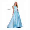 Sherri Hill 53316 Light Blue Mikado A-Line Gown Size 8