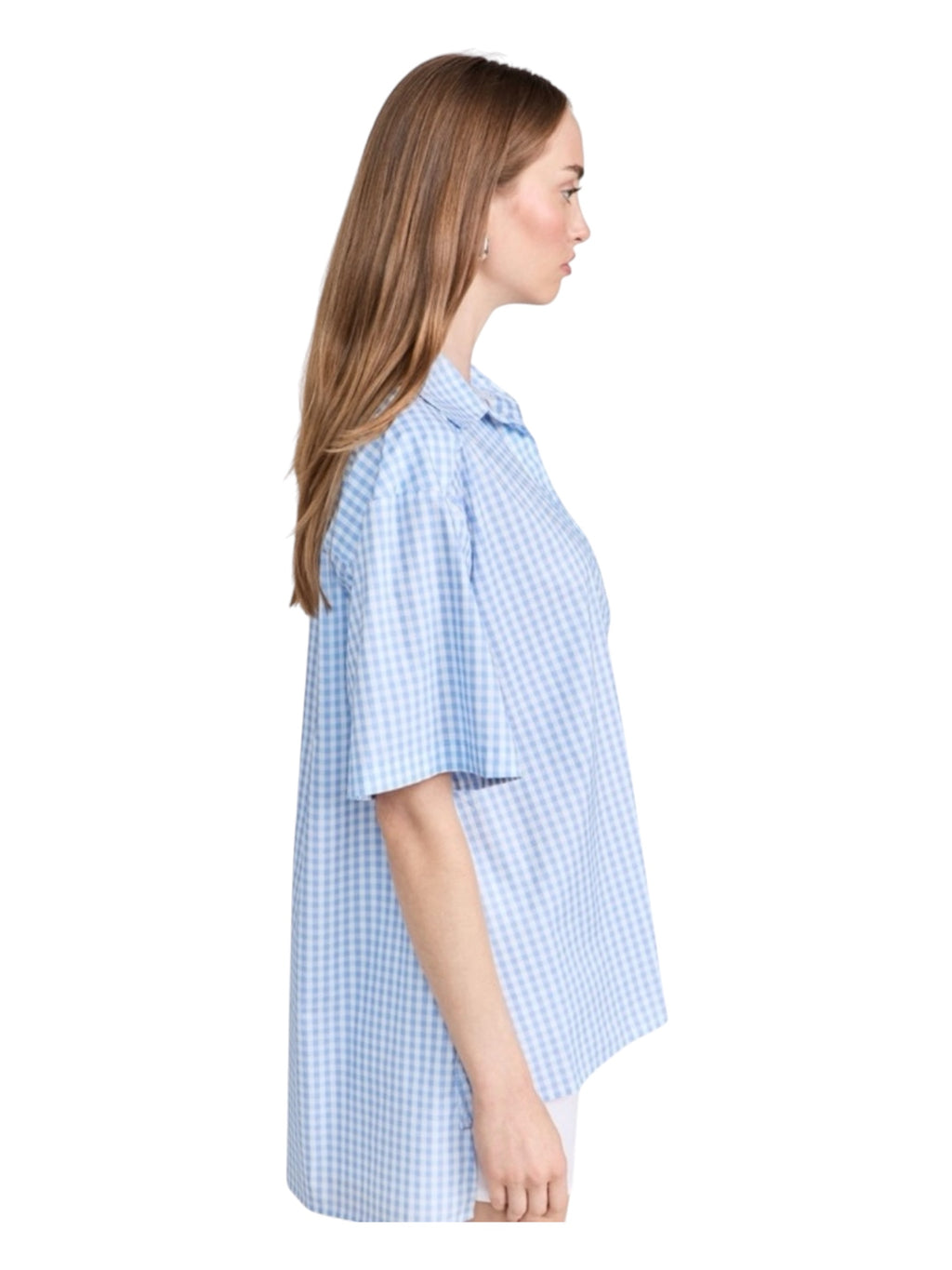 CAROLINE CONSTAS Missa Open Placket Pullover Top Striped