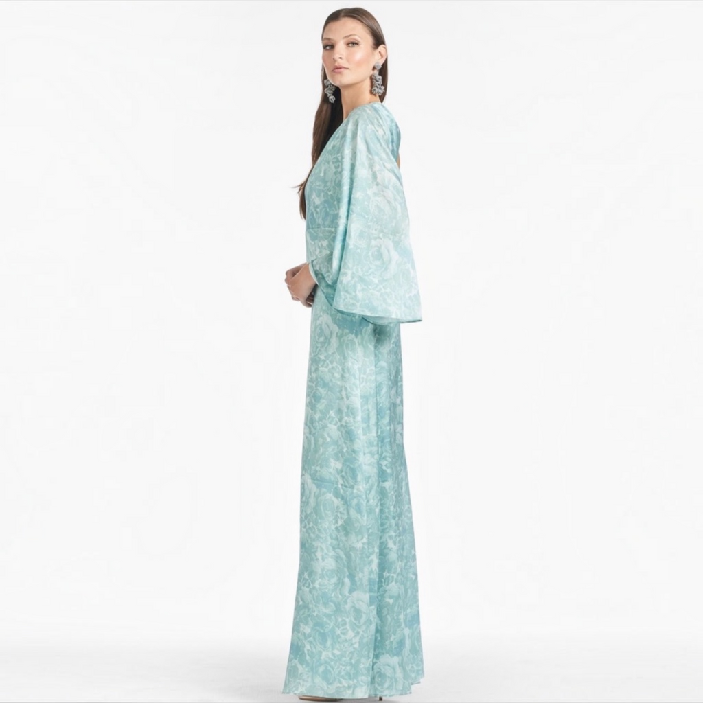 Sachin & Babi KEELY GOWN - SAGE PAINTED FLORAL Sz 0