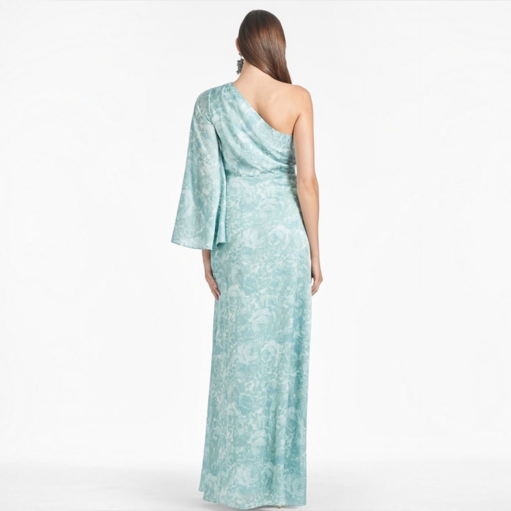 Sachin & Babi KEELY GOWN - SAGE PAINTED FLORAL Sz 0