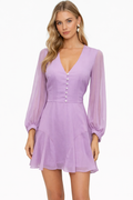 Amanda Uprichard Lavender Chiffon Mini Dress Size Small $260