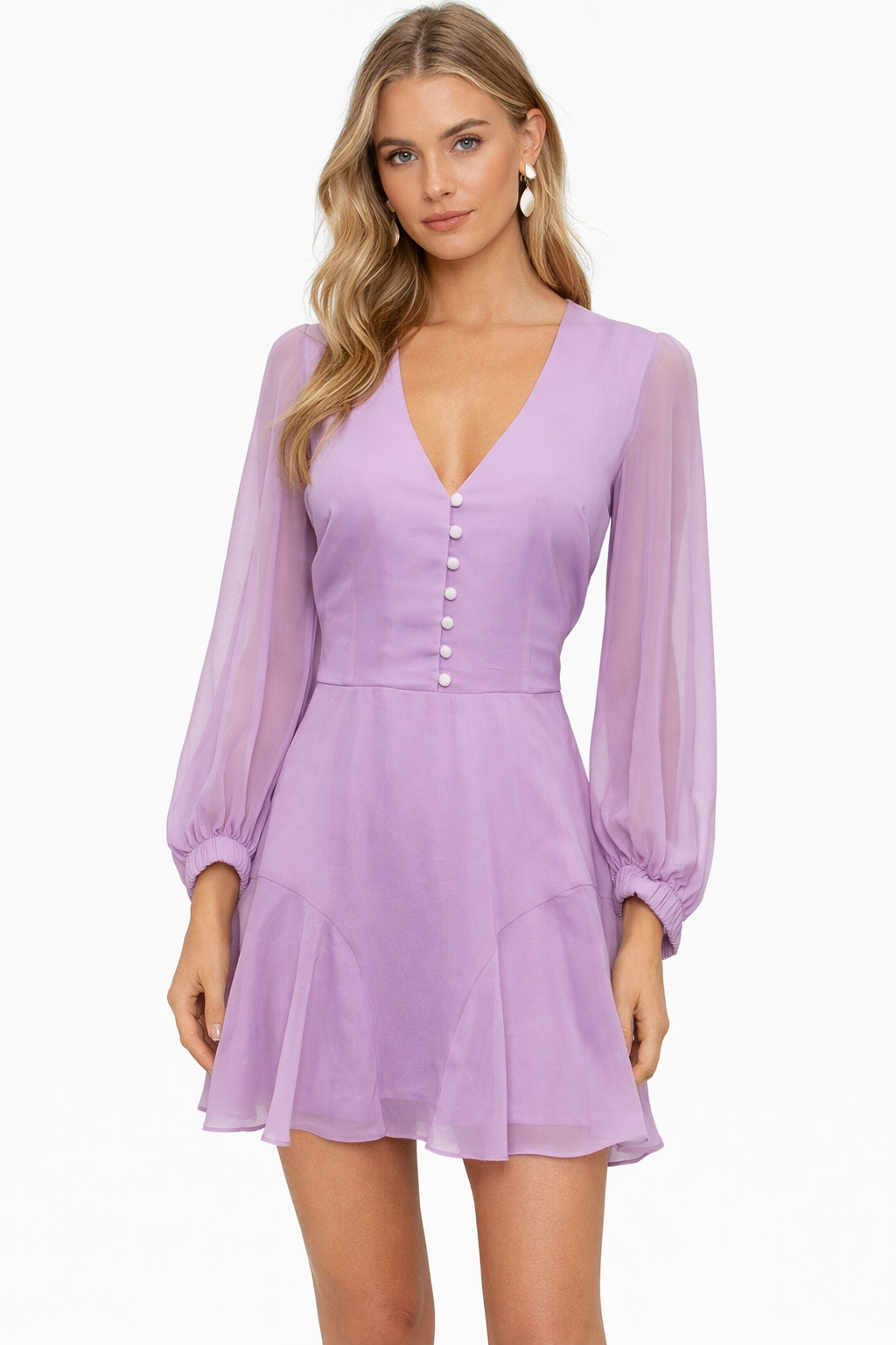 Amanda Uprichard Lavender Chiffon Mini Dress Size Small $260